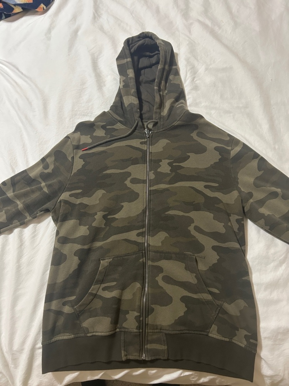 Mossimo Supply Co. Olive Camo Zip-Up Hoodie